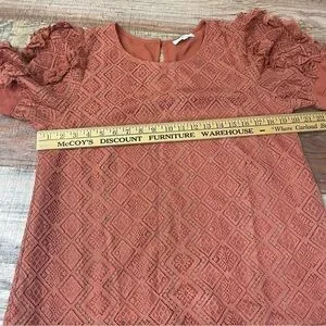 entro | Tops | Nwot Entro Anthropologie Size Large Rust Lace Ruffle ...